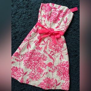 NWT Lilly Pulitzer Strapless Sienna Dress Size 00 Resort White Caliente